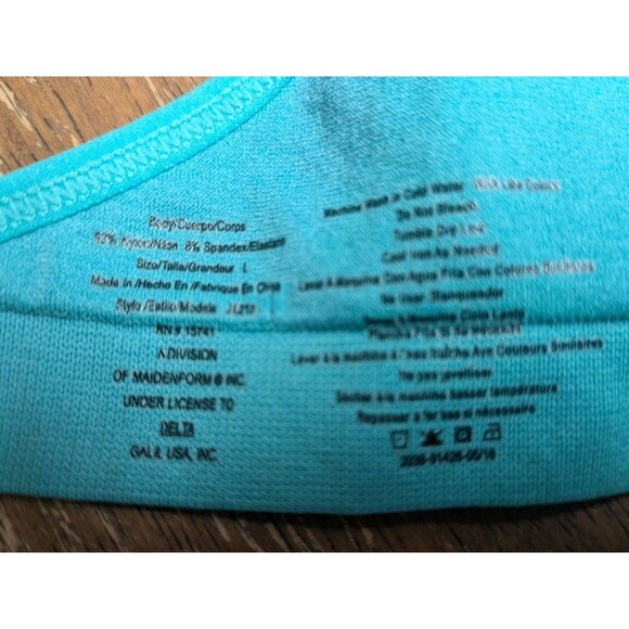 Maidenform Girl Seam Free Padded Training Bra Girls Large Teal Tribal #J4218 nwt - Picture 3 of 4